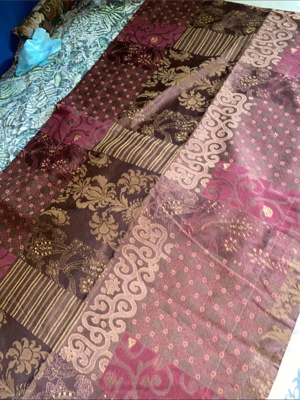 Two big pillowcase  Plum Patchwork-Style Decorative Bedding Throw